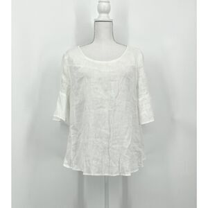 Sundance White Linen Blouse